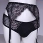 Noir Mirage: Black Sissy Lingerie Garter Belt