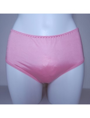 Cherry Darling: Cross Dress Satin Sissy Maxi Brief Full Front Coverage