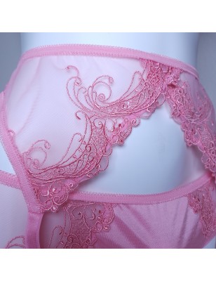 Cherry Darling: Sissy Pink Mesh Garter Belt Lingerie