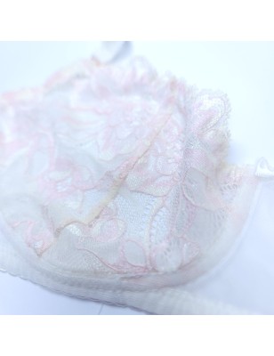 Satin Blush: Male Lace AA Bra in Light Cream