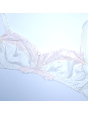 Satin Blush: AA Cup Men's Bra- Sissy Satin Underwire Bra