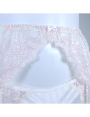 Satin Blush: Sissy Satin Lace Garter Belt M2F Lingerie for Men