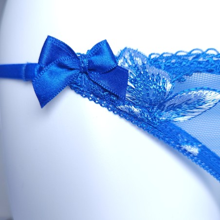 Ocean Silk: Blue mesh G-string for men