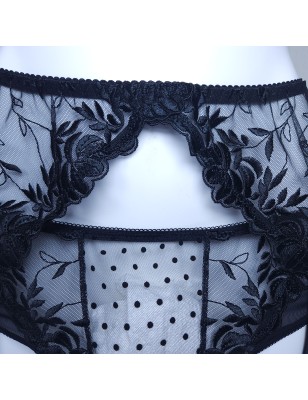 Lace Luxe: Black Sheer Garter Belt