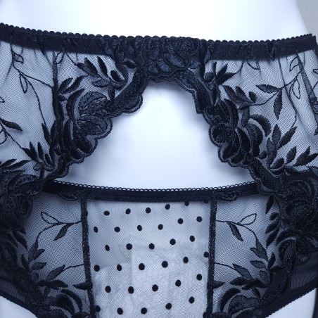Lace Luxe: Black Sheer Garter Belt