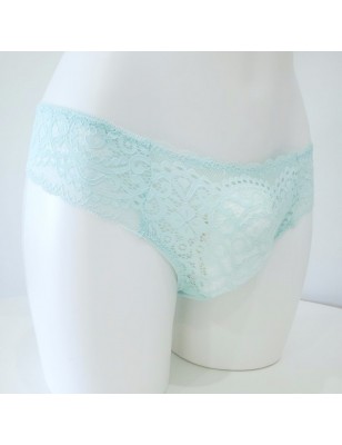 AquaLuxe: Aquamarine Blue Lace Panties for Men