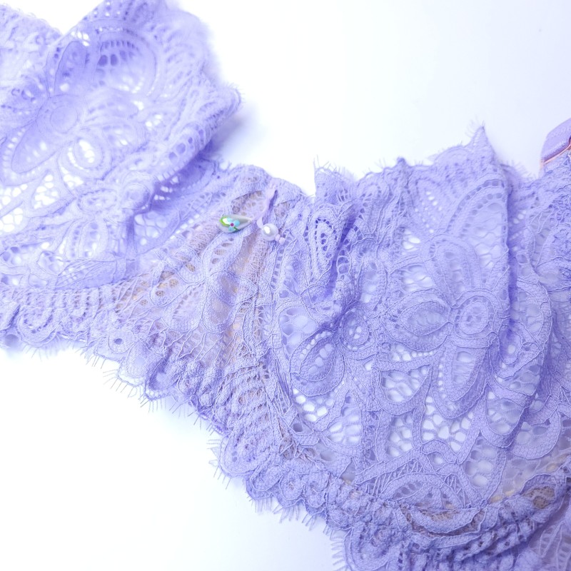 Lavender Tease: Lace AA Bra for Men - Flat Chest Fit Sissy Lingerie Lavender Tease: Lace AA Bra for Men - Flat Chest Fit Sissy Lingerie