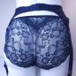 Moon Garden: Navy Blue Mesh Garter Belt