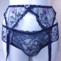 Moon Garden: Navy Blue Mesh Garter Belt