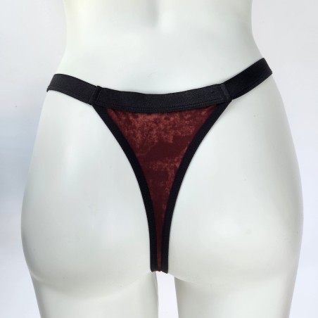 2XL Mocha Elegance G-String with front pouch