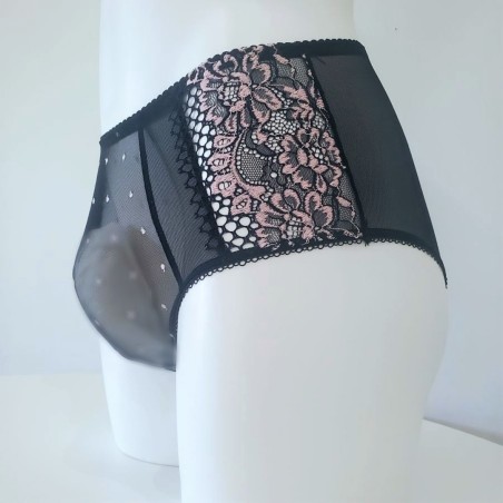 LARGE maxi brief Black and Pink Bliss