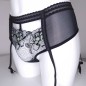 LARGE Garter Thongs Black Leopard LARGE Garter Thongs Black Leopard