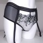 LARGE Garter Thongs Black Leopard LARGE Garter Thongs Black Leopard