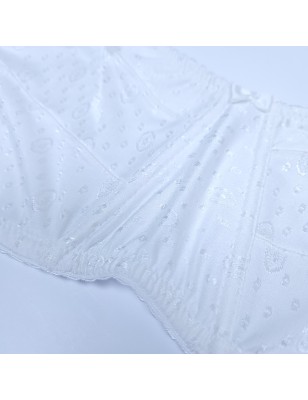 Snow Glow - White Satin Sissy Bra for Men