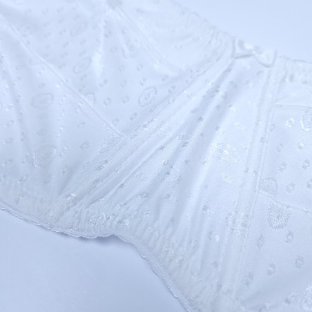 Snow Glow - White Satin Sissy Bra for Men