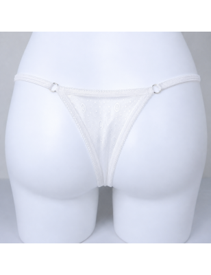Snow Glow - White Satin Sissy G-string