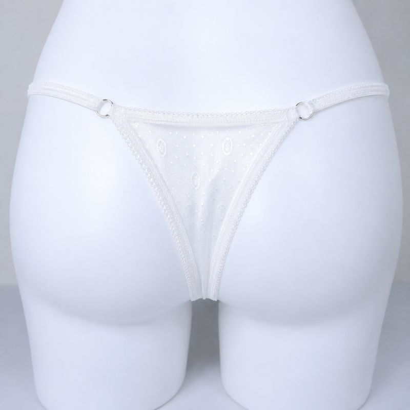 Snow Glow - White Satin Sissy G-string Snow Glow - White Satin Sissy G-string