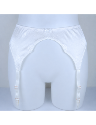 Snow Glow - White Satin Garter Belt