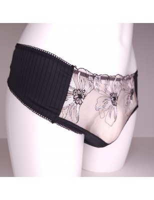 Noir Allure Satin & Mesh Men's Panties