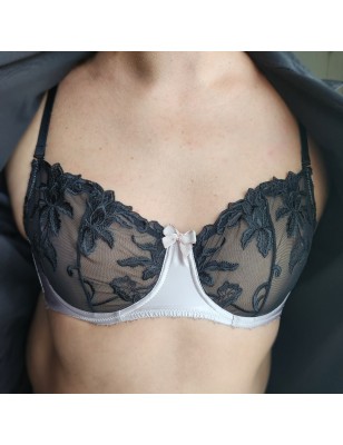 Flirty Pink Satin & Lace: Everyday Sophisticated Men's Bra