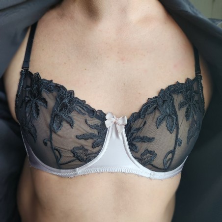 Flirty Pink Satin & Lace: Everyday Sophisticated Men's Bra