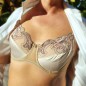 SissySat Elegance Men's Beige Satin Embrace Bra