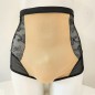 Golden Twilight Fantasy: High-Waist Tummy-Covering Sheer Mesh Panties for Men