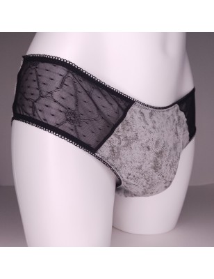 Noir Intrigue: Men's Matching Feminine Thong and Panty Set