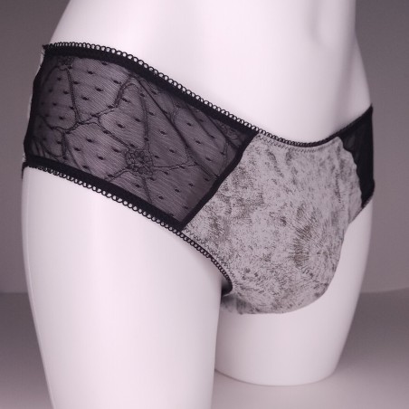 Noir Intrigue: Men's Matching Feminine Thong and Panty Set