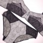 Noir Intrigue: Men's Matching Feminine Thong and Panty Set