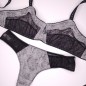 Noir Intrigue: Men's Matching Feminine Thong and Panty Set