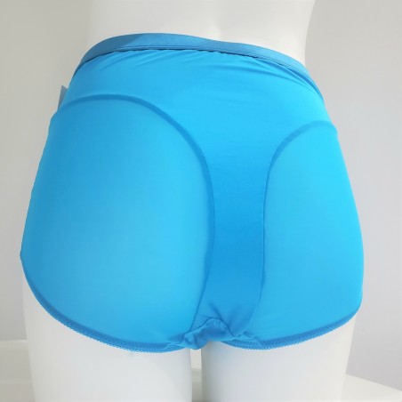 Azure Serenity: High-Waisted Feminine Mesh Briefs for Men