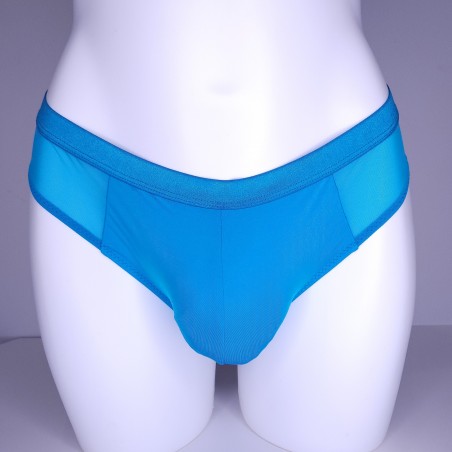 Azure Serenity: Low-Waist Thongs with Pouch for M2F Crossdressing Men