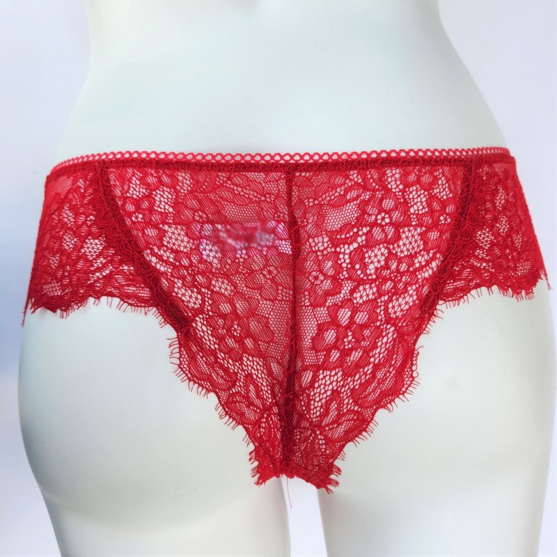 Crimson Temptation: Lace Crotchless Panties main image 1