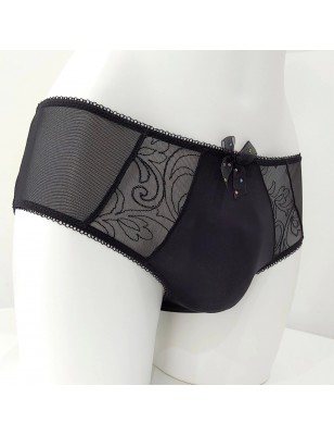 Black Elegance: Sheer Mesh Panties for Men