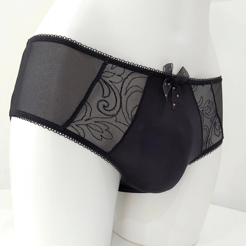 Black Elegance: Sheer Mesh Panties for Men