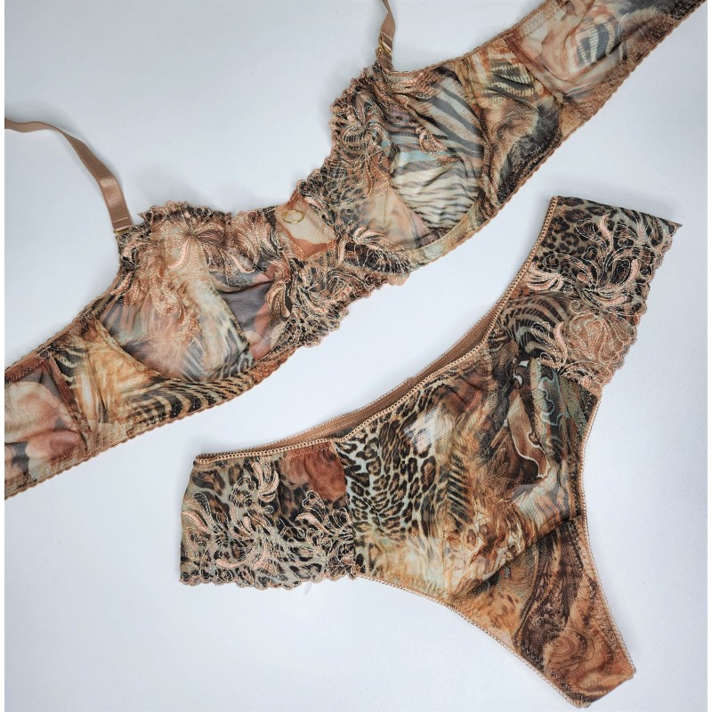 Wild Essence for Men Cheetah Motif Mesh Lace Bra