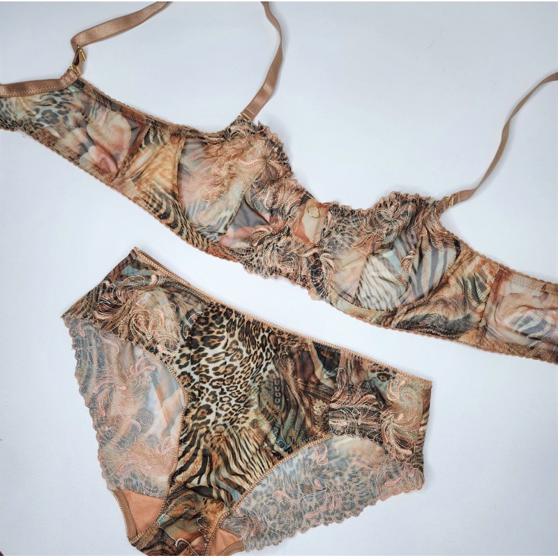 Wild Essence for Men Cheetah Motif Mesh Lace Bra