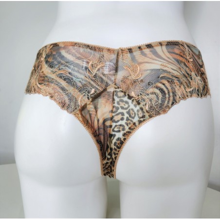 Wild Essence: Cheetah Motif Mesh Panties for Men