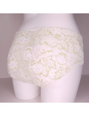 Lime Elegance: Soft Lace Panties for Men