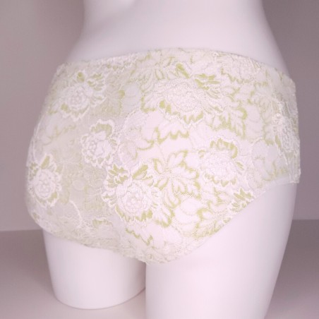 Lime Elegance: Soft Lace Panties for Men