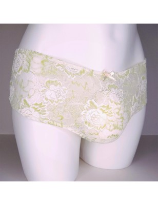 Lime Elegance: Soft Lace Panties for Men