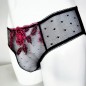 Floral Temptation: Black Mesh Thong, Bikini or Brief with Pink Roses for Men