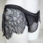 Mesh Marvel: Black Sissy Frill Thong Panties for Men