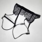 Mesh Marvel: Black Lace Strappy Garter Belt for Men