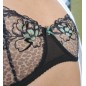 Black Leopard: Sheer Lace AA Cup Bra for Men Black Leopard: Sheer Lace AA Cup Bra for Men