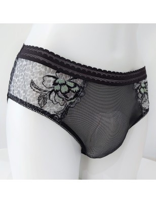 Black Leopard: Silky Sheer Men's Panties