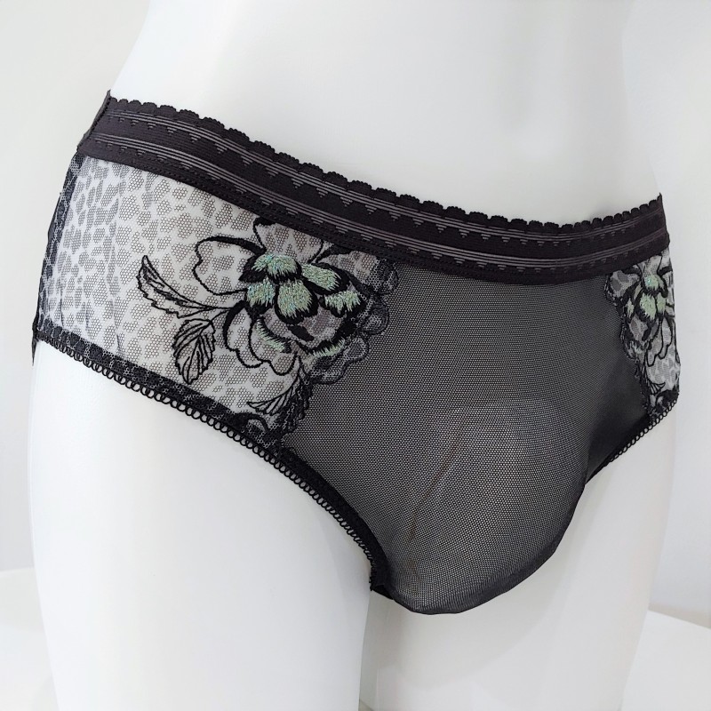 Black Leopard: Silky Sheer Men's Panties