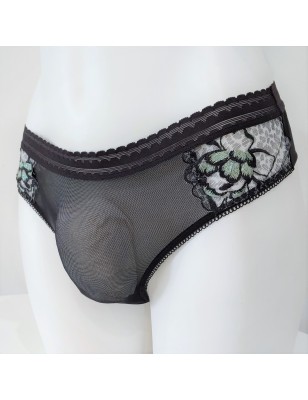 Black Leopard: Silky Sheer Men's Panties