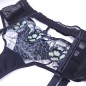 Black Leopard: Sheer Lace Garter Belt-Thong for Men
